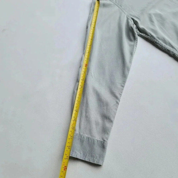 Tasso Elba Mens Grey Green Button Down Long Sleeve Shirt Cotton Tencel Twill M - Picture 8 of 9